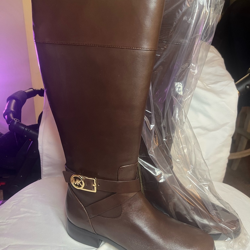 🔥Michael Kors Women's Brown Riding Boots Wide Calf🔥